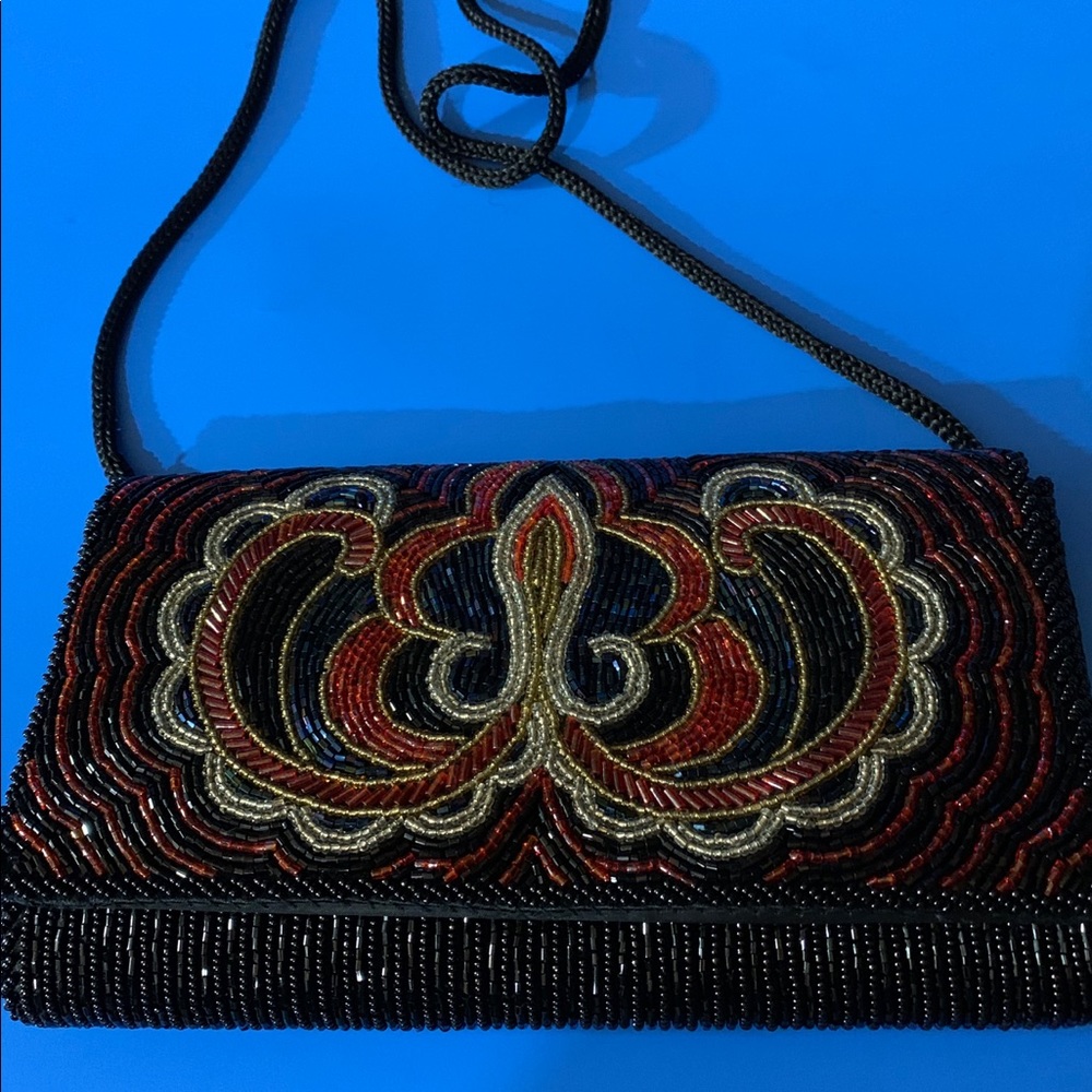 Beaded cross body purse.